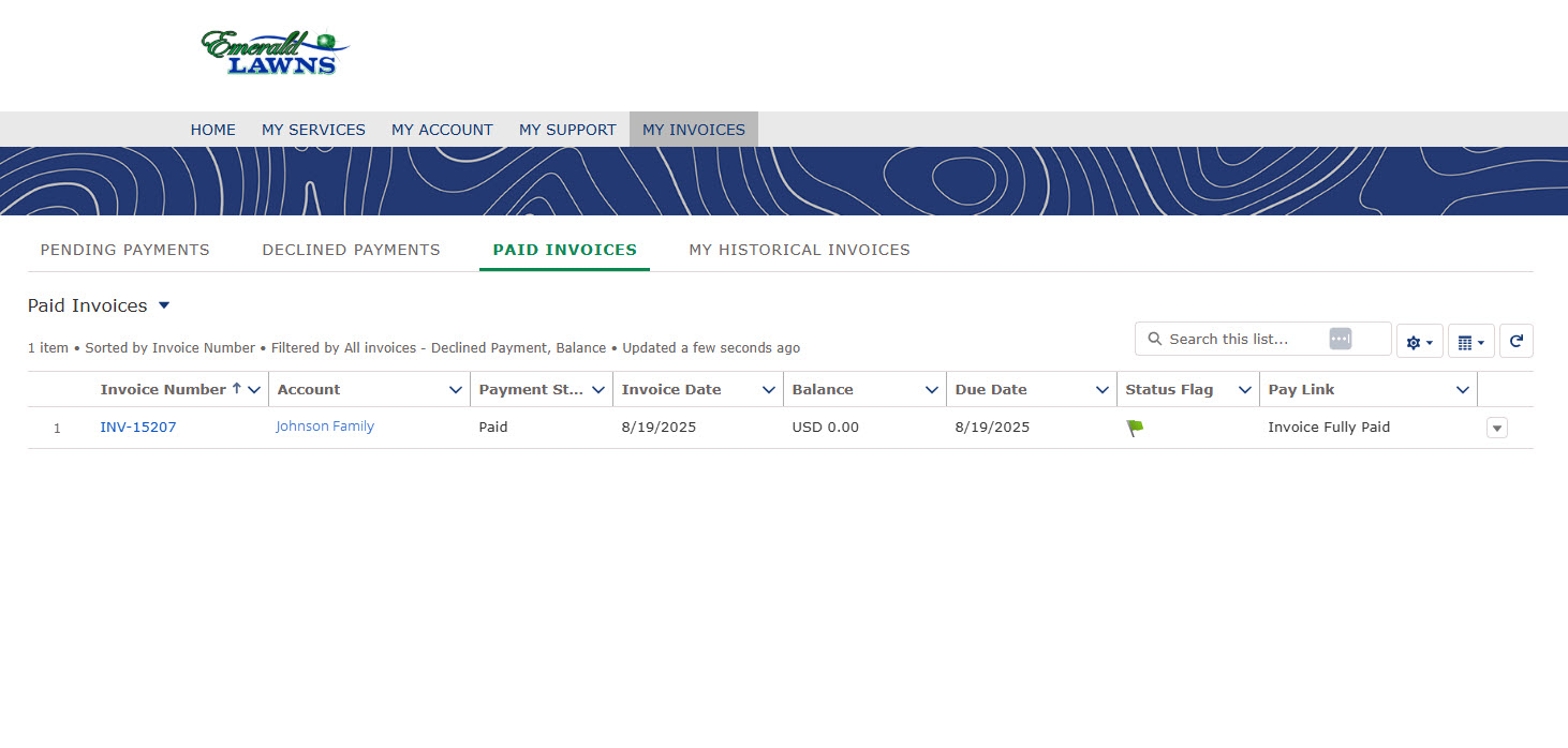 Customer Portal Invoice
